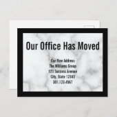 白フェイク大理石オフィスの移動案内 案内ポストカード (正面/裏面)