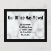 白フェイク大理石オフィスの移動案内 案内ポストカード (正面)