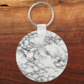 白フェイク大理石キーチェーン キーホルダー (正面)