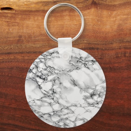 白フェイク大理石キーチェーン キーホルダー (正面)