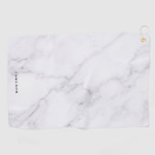 白フェイク大理石ゴルパーソナライズされたフタオル ゴルフタオル (横)