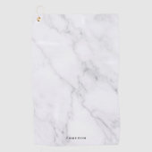 白フェイク大理石ゴルパーソナライズされたフタオル ゴルフタオル (正面)