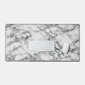 白フェイク大理石デザイン デスクマット (キーボード&マウス)