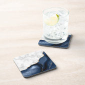 白フェイク大理石メッキ海軍ブルーアゲート コースター (右側)