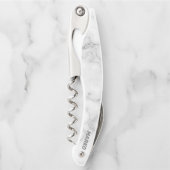 白フェイク大理石モノグラムの ソムリエナイフ (正面)