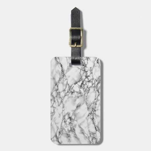 白フェイク大理石ラゲージタグ ラゲッジタグ (正面縦)