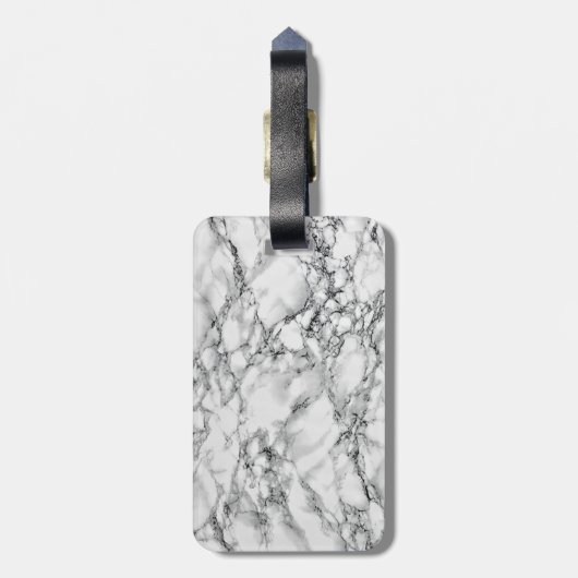 白フェイク大理石ラゲージタグ ラゲッジタグ (裏面縦)
