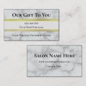 白フェイク大理石美しいサロン割引 名刺 (正面/裏面)