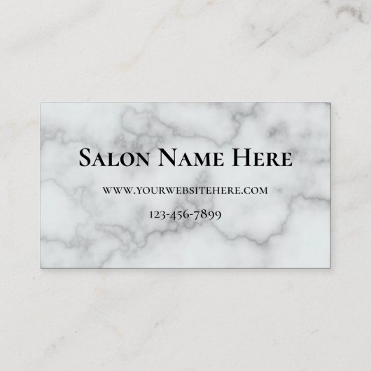 白フェイク大理石美しいサロン割引 名刺 (裏面)