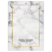 白フェイク大理石金ゴールド縁ど クリップボード (裏面)