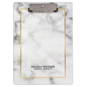 白フェイク大理石金ゴールド縁ど クリップボード (正面)