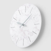 白フェイク大理石 ラージ壁時計 (傾斜)