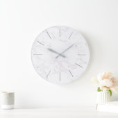白フェイク大理石 ラージ壁時計 (ホーム)