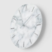 白フェイク大理石 ラージ壁時計 (傾斜)