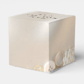 白フェイク真珠とダイアモンドボタ結婚ン フェイバーボックス (裏面サイド)