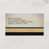 白フェイク革のグリッターとパターン 名刺 (裏面)