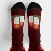 白フェスティバルクリスマスキャンドル赤 ソックス (上部)