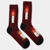 白フェスティバルクリスマスキャンドル赤 ソックス (右)