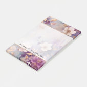 白フェミニンかわいらしグラム金ゴールド紫フローラ ポストイット (アングル)