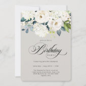 白フェミニンフローラ誕生会 招待状 (正面)