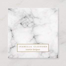 白フェミニン大理石 |プロフェッショナルロゴ スクエア名刺