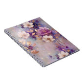 白フェミニン釉薬金ゴールド紫フローラ ノートブック (右側)