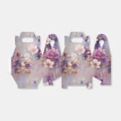 白フェミニン釉薬金ゴールド紫フローラ フェイバーボックス (折り畳みなし)