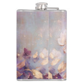 白フェミニン釉薬金ゴールド紫フローラ フラスク (裏面)