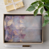 白フェミニン金ゴールド紫の花 薄葉紙 (ギフト)