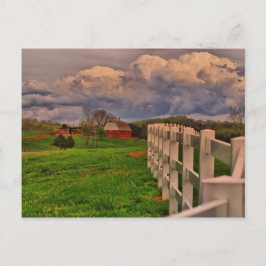 白フェンスのシーン ポストカード (正面)