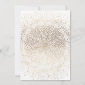 白フォーマルお洒落と金ゴールドの手で描結婚く 招待状 (裏面)