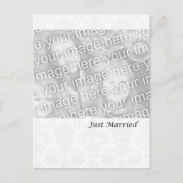 白フォーマルたった今結婚しました 案内ポストカード
