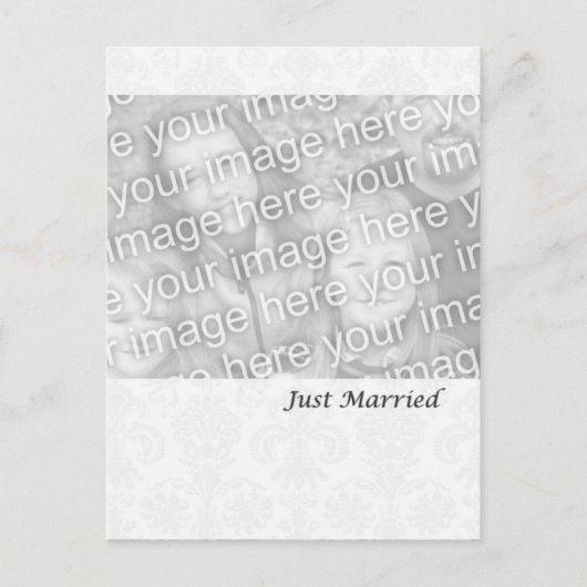 白フォーマルたった今結婚しました 案内ポストカード (正面)