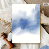 白フォーマルと青のフローラ水の色結婚の 招待状