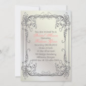 白フォーマルエレガントヴィンテージブライダルシャワー 招待状 (裏面)