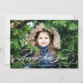 白フォーマル文字ハッピーニューイヤー写真 シーズンカード (正面)