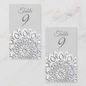 白フォーマル紙カットマンダラ結婚ズ プレイスカード (正面/裏面)