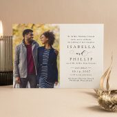 白フォーマル黒エレガント写結婚物 招待状