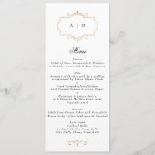 白フォーマル黒金ゴールドクレスト結婚モノグラム メニュー (正面)