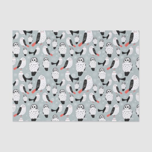 白フクロウの質感 薄葉紙 (正面)