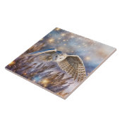 白フクロウ神秘的な飛行中の魔法ファンタジー タイル (側面)