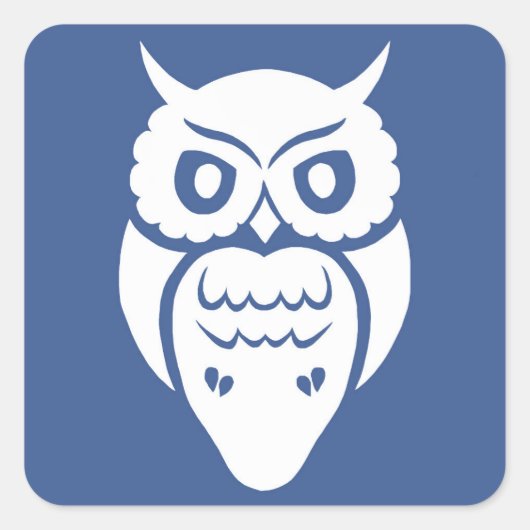 白フクロウ スクエアシール (正面)