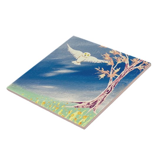 白フクロウ タイル (側面)