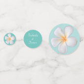 白フランギパニプルメリア花オンティール（緑がかった色） コンフェッティ (裏面)