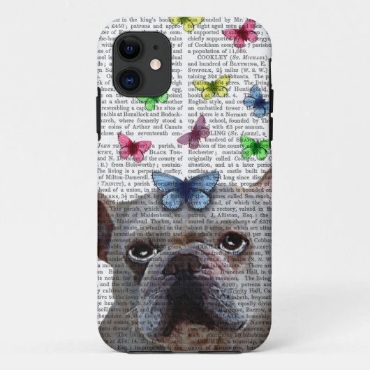 白フランスのいブルドッグ Case-Mate iPhoneケース (裏面)