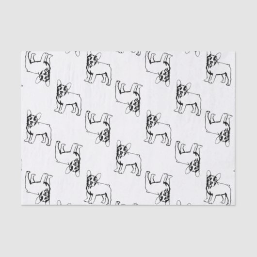 白フランスのと黒のブルドッグ 薄葉紙 (正面)