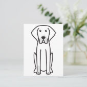 白フランスのと黒犬の漫画 ポストカード (スタンド正面)