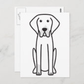 白フランスのと黒犬の漫画 ポストカード (正面/裏面)