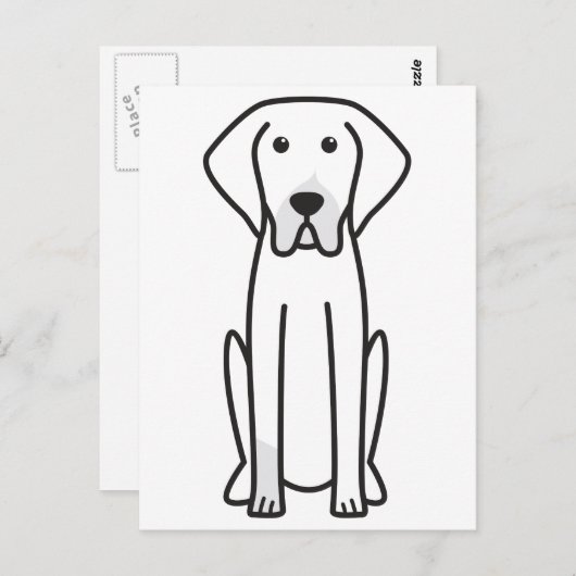 白フランスのと黒犬の漫画 ポストカード (正面/裏面)