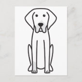 白フランスのと黒犬の漫画 ポストカード (正面)